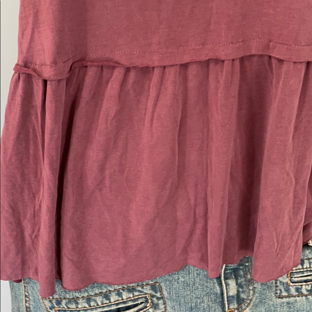 Mote burgandy hi-low sleeveless super soft, Medium - Picture 3 of 5